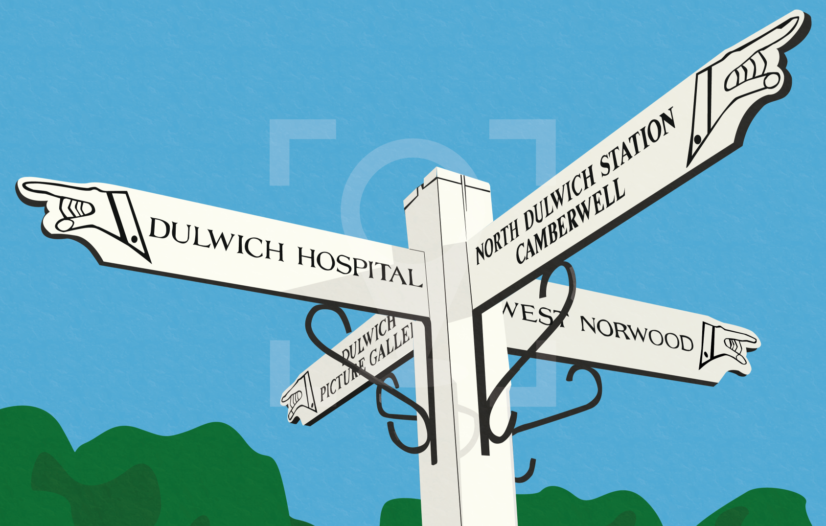 Dulwich Fingerpost Art Poster Print Dulwich Fingerpost Art Poster Print