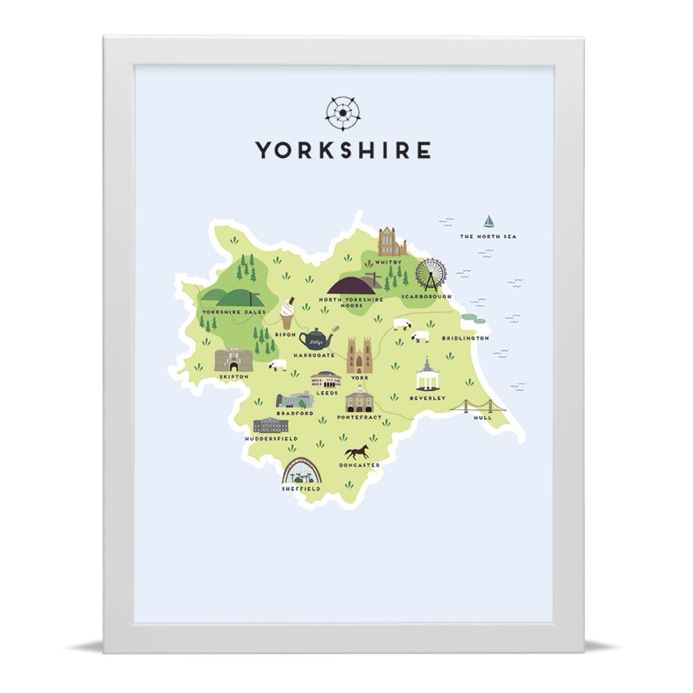 Place in Print Pepper Pot Studios Yorkshire Illustrated Map Art Print