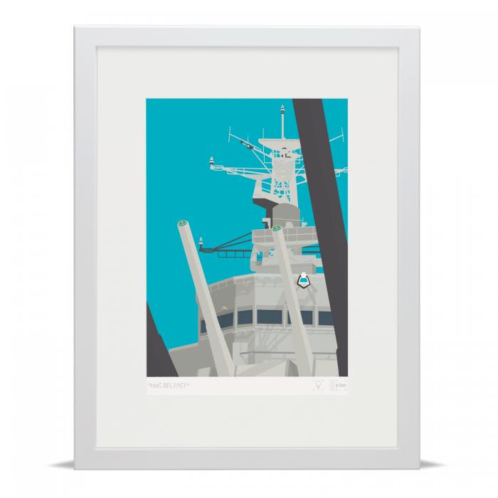 Place in Print London Bridge HMS Belfast Banner Art Poster Print Place in Print London Bridge HMS Belfast Banner Art Poster Print