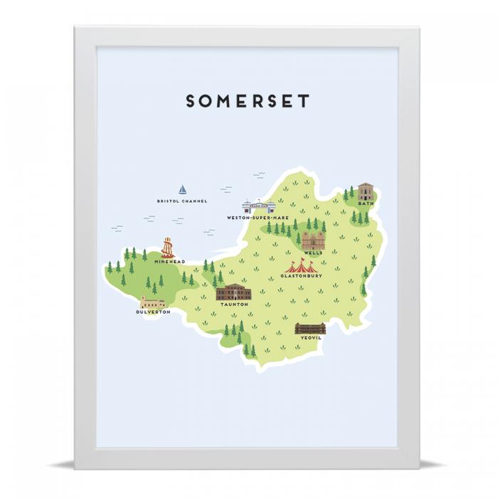 Place in Print Pepper Pot Studios Somerset Illustrated Map Art Print