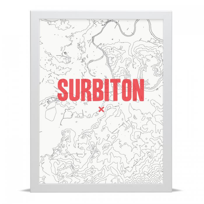 Place in Print Surbiton Contour Map Art Print Place in Print Surbiton Contour Map Art Print