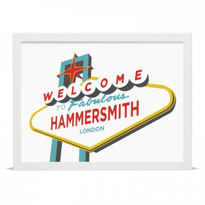 Place in Print Welcome to Fabulous Hammersmith, London Vegas Sign Art Print Place in Print Welcome to Fabulous Hammersmith, London Vegas Sign Art Print