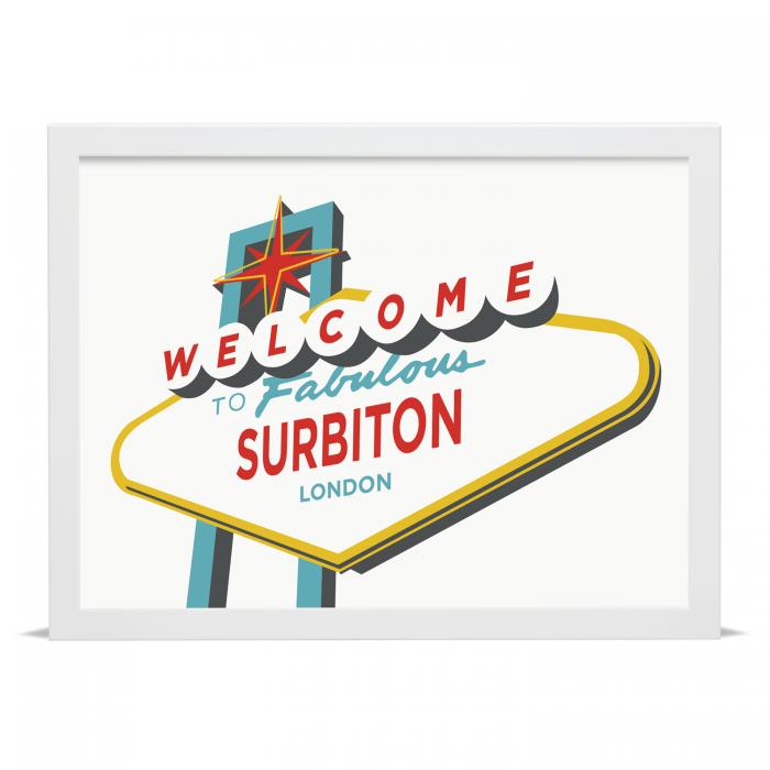 Place in Print Welcome to Fabulous Surbiton, London Vegas Sign Art Print Place in Print Welcome to Fabulous Surbiton, London Vegas Sign Art Print