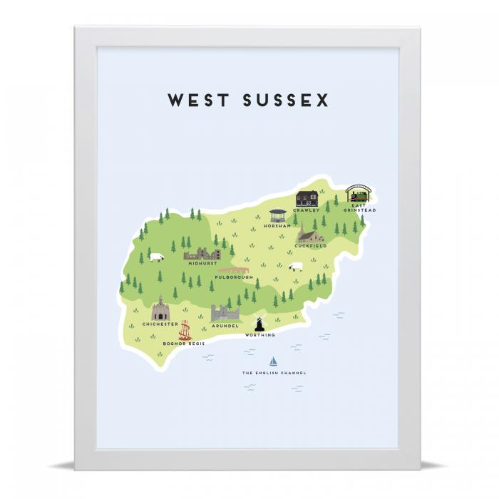 Place in Print Pepper Pot Studios West Sussex Illustrated Map Art Print