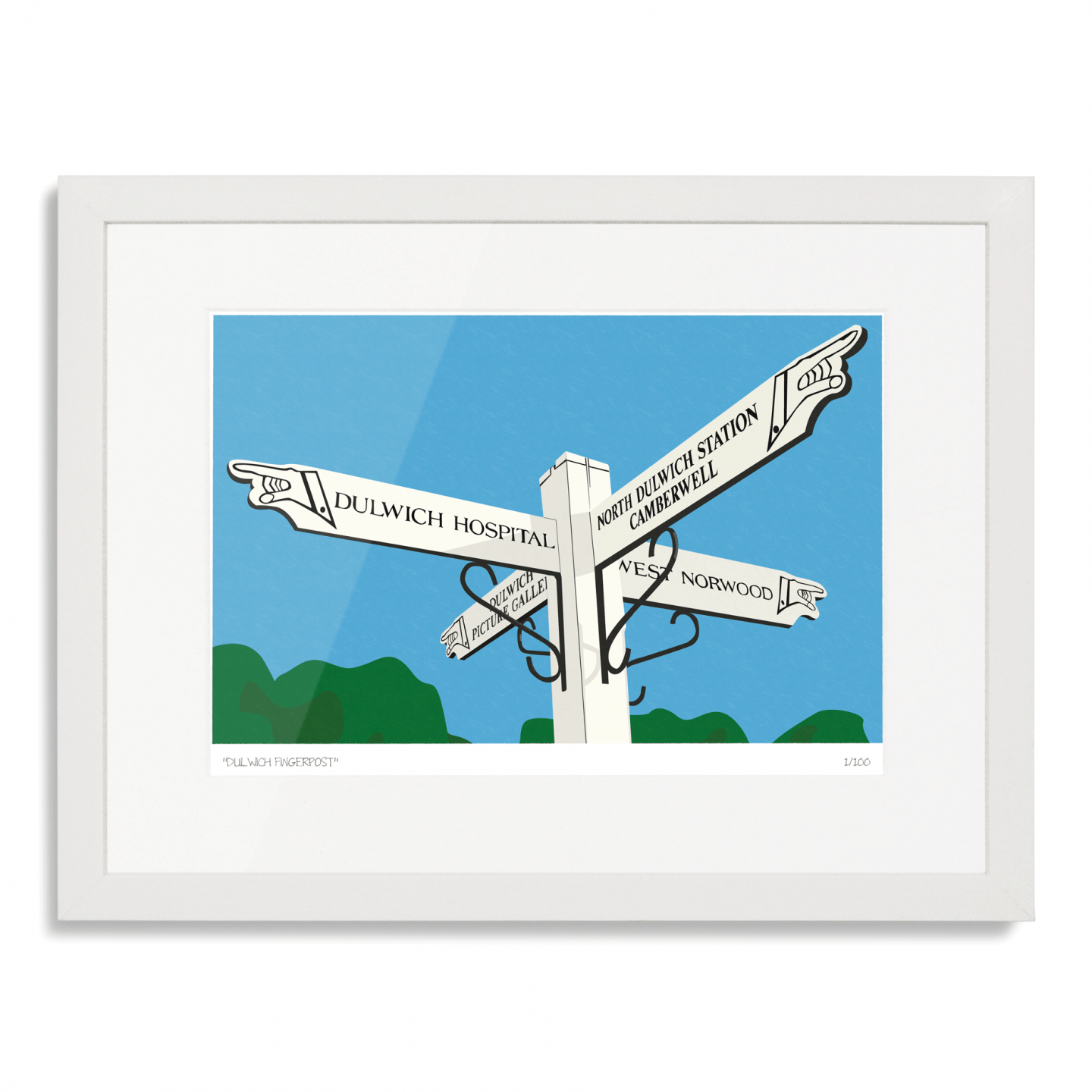 Dulwich Fingerpost Art Poster Print Dulwich Fingerpost Art Poster Print
