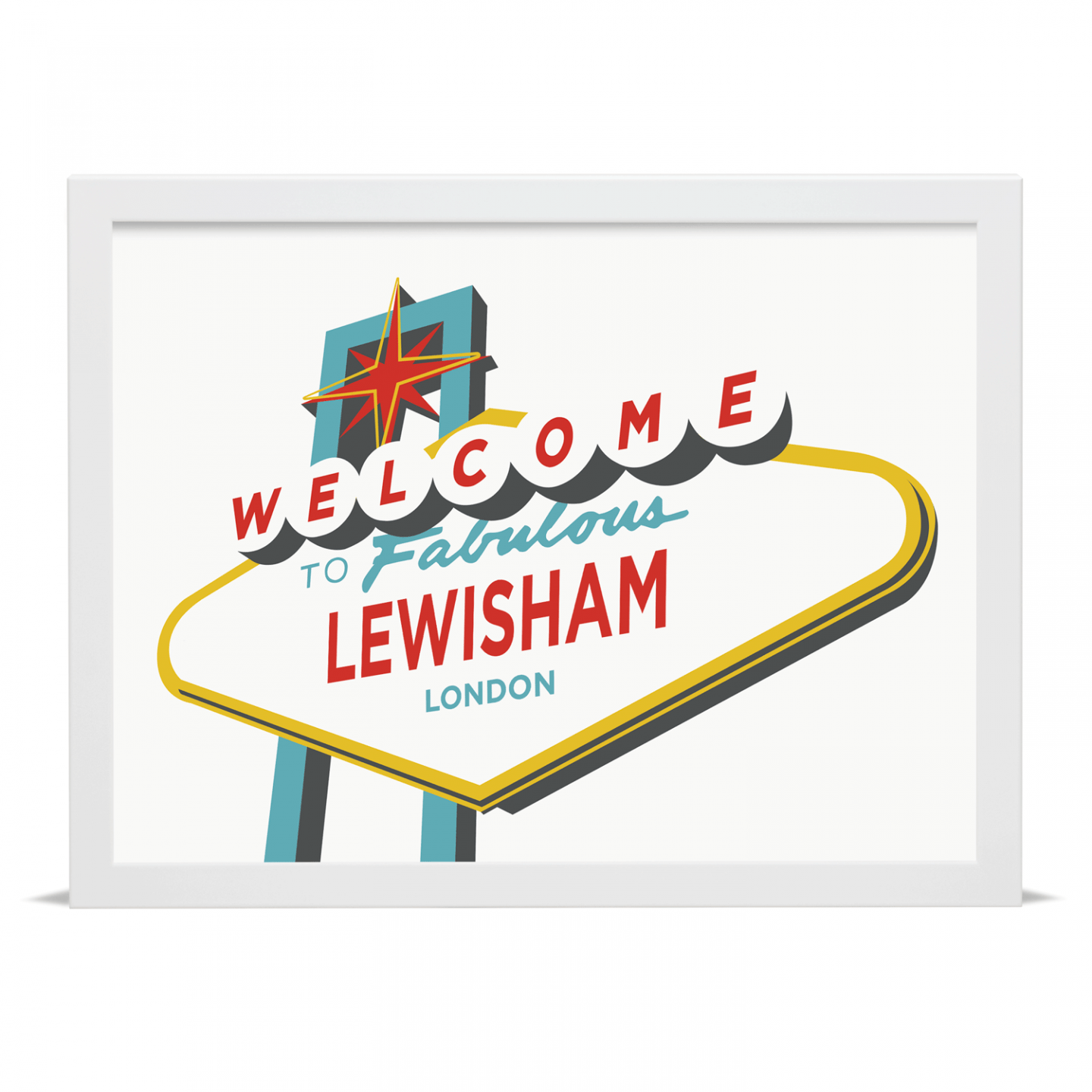 Place in Print Welcome to Fabulous Lewisham Vegas Sign Art Print Place in Print Welcome to Fabulous Lewisham Vegas Sign Art Print
